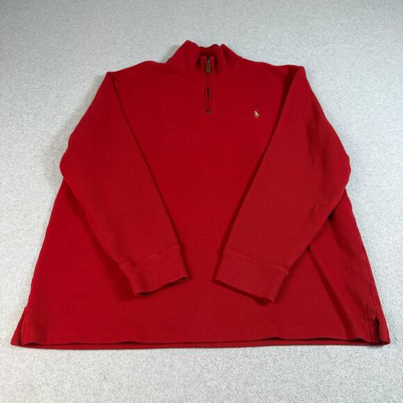 Polo Ralph Lauren Other - Polo Ralph Lauren Sweater Men 2XL Red 1/4 Zip Academia Heritage Quiet Luxury